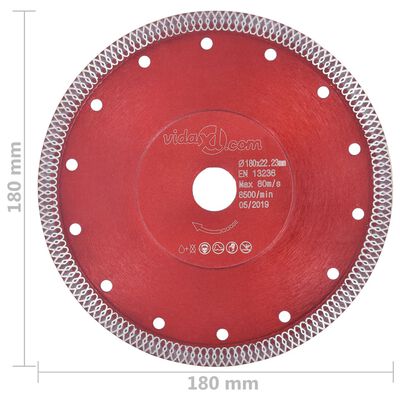vidaXL Disc diamantat de tăiere cu găuri oțel,180 mm