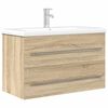 vidaXL Set mobilier de baie, 2 piese, stejar sonoma, lemn prelucrat