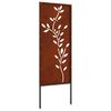 vidaXL Ecran de intimitate pentru grădină Floral Ruginit 50 x 140 cm