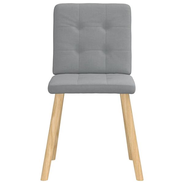 vidaXL Scaune de bucătărie, 2 buc., gri deschis, material textil