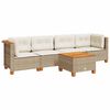 vidaXL Set canapele de grădină cu perne, 5 piese, bej, poliratan