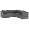 vidaXL Set mobilier de grădină cu perne, 5 piese, gri, poliratan