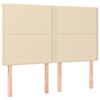 vidaXL Pat box spring cu saltea, crem, 140x200 cm, textil
