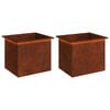 vidaXL Jardinieră de grădină cu LED 2 buc. Ruginit 50 x 60 x 48 cm