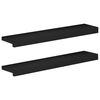 vidaXL Pervazuri 2 buc. Negru 80x 15 x 2 cm Lemn de fag masiv