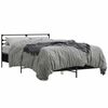 vidaXL Cadru de pat, negru, 135x190 cm, lemn prelucrat și metal