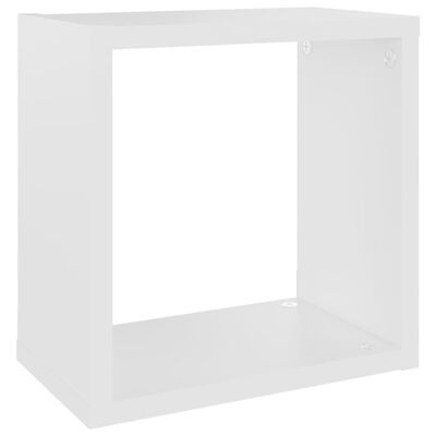 vidaXL Rafturi de perete cub, 2 buc., alb, 26x15x26 cm