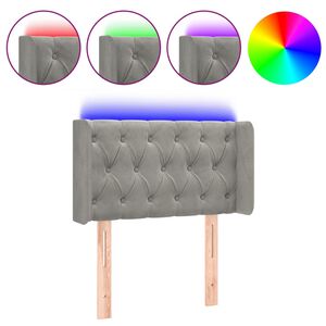 vidaXL Tăblie de pat cu LED, gri deschis, 83x16x78/88 cm, catifea