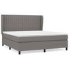 vidaXL Pat box spring cu saltea, gri &icirc;nchis, 180x200 cm, textil
