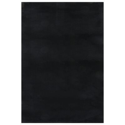 vidaXL Covor lavabil moale și pufos, 160x230 cm, anti-alunecare, negru