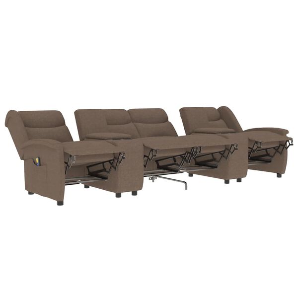 vidaXL Fotoliu masaj rabatabil, 4 locuri și suporturi de pahar, taupe