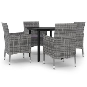 vidaXL Set mobilier de grădină cu perne 5 piese poliratan & sticlă