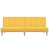 vidaXL Canapea extensibilă 2 locuri, cu taburet, galben, textil