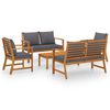 vidaXL Set mobilier de grădină cu perne, 5 piese, lemn masiv acacia