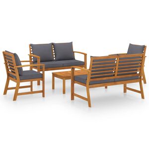 vidaXL Set mobilier de grădină cu perne, 5 piese, lemn masiv acacia