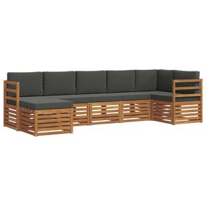 vidaXL Set canapea sectională cu pernă 7 pcs Natural și Antracit