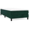 vidaXL Pat box spring cu saltea, verde &icirc;nchis, 90x200 cm, catifea