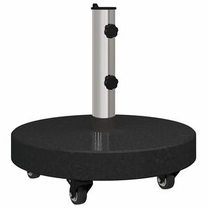 vidaXL Bază pentru umbrelă 30kg Negru Granit și Oțel Inoxidabil Rotund