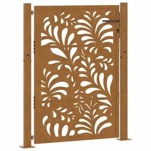vidaXL Poartă de grădină 100x125 cm, oțel rezistent la intemperii, model ondulat