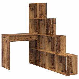 vidaXL Birou de colț cu raft Lemn Vechi 101,5 x 149,5 x 149,5 cm