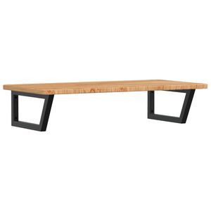 vidaXL Raft pentru lavoar montat pe perete, oțel și lemn masiv stejar