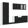 vidaXL Unitate de bucătărie Lyon 8 pcs Stejar Negru Lemn prelucrat