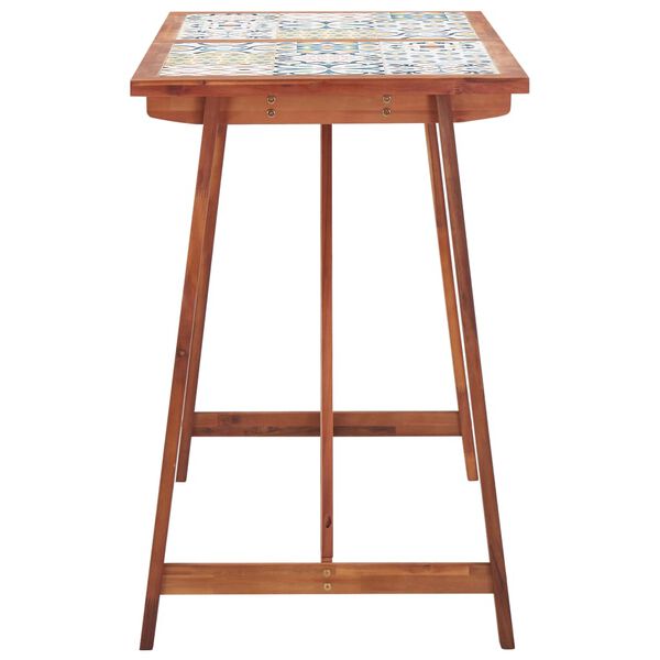 vidaXL Set bar grădină, 5 piese, blat mozaic și lemn masiv acacia