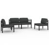 vidaXL Set mobilier de grădină cu perne, 4 piese, antracit, aluminiu