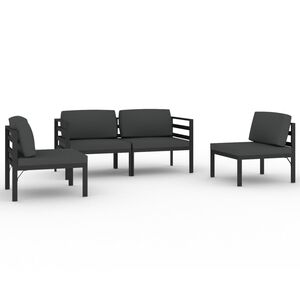 vidaXL Set mobilier de grădină cu perne, 4 piese, antracit, aluminiu