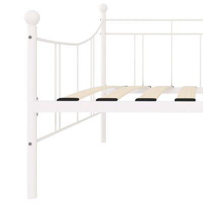 vidaXL Cadru pat de zi, alb, 90x200 cm, metal