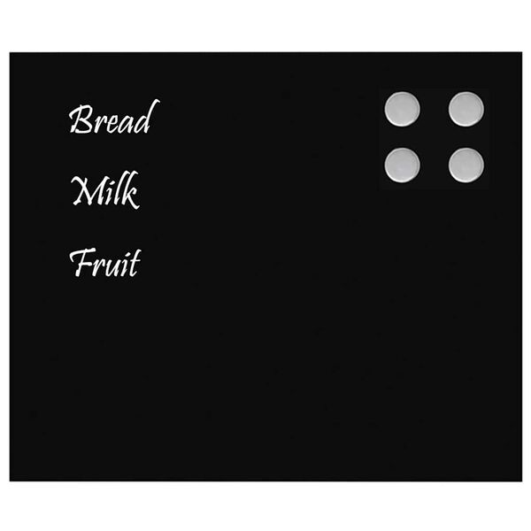 vidaXL Tablă magnetică de perete, negru, 60x50 cm, sticlă securizată