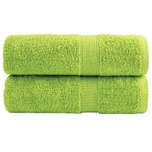 vidaXL Prosoape de baie premium SOLUND, 2 buc., verde măr, 30x30 cm, 600 g/m&sup2;