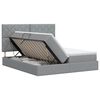 vidaXL Pat cu storage cu headboard Gri deschis 180 x 200 cm Țesătură