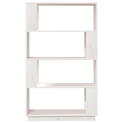 vidaXL Bibliotecă/Separator cameră, alb, 80x25x132 cm lemn masiv pin