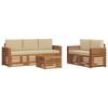 vidaXL Set de canapele de exterior 6 buc. Natural și Bej