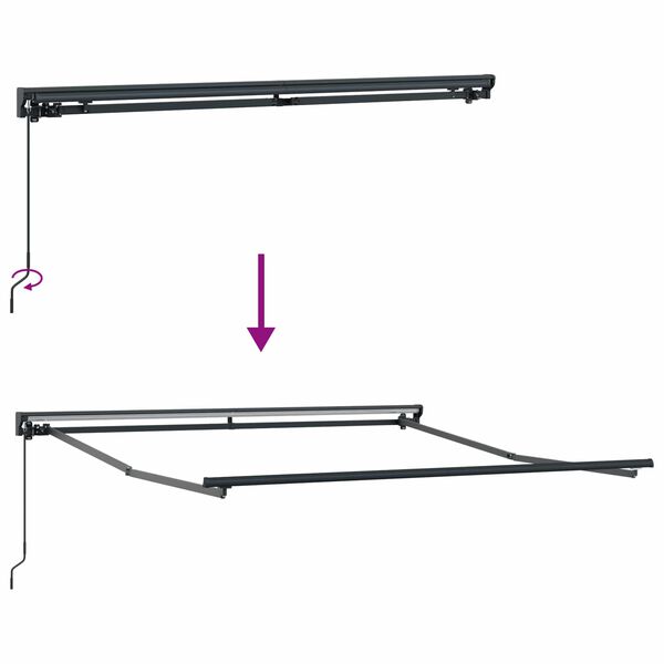 vidaXL Cortina Retractabilă Manual Antracit 350 x 300 cm