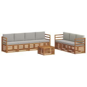 vidaXL Seturi de canapele cu pernă 8 pcs Gri natural și deschis