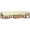 vidaXL Set de canapele de exterior 9 buc. Natural și Crem