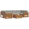 vidaXL Set de canapele de exterior 7 pcs Gri natural și deschis