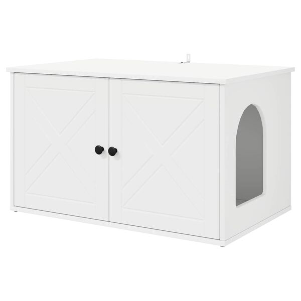 vidaXL Casa pentru pisici Alb 85 x 55 x 50,5 cm Lemn compozit