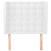 vidaXL Tăblie de pat cu aripioare, alb, 93x23x118/128 cm, piele eco