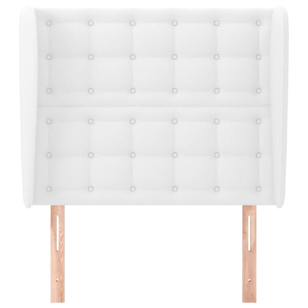 vidaXL Tăblie de pat cu aripioare, alb, 93x23x118/128 cm, piele eco