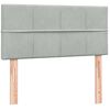 vidaXL Pat box spring cu saltea, gri deschis, 80x210 cm, catifea