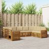 vidaXL Seturi de canapele 9 pcs Natural și Bej Lemn Solid de Acacia
