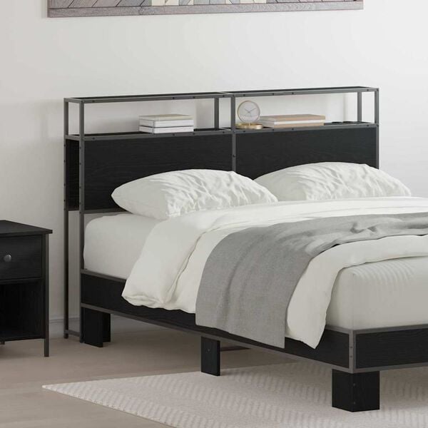 vidaXL Tăblie de depozitare cu raft Stejar negru 135 cm Lemn compozit