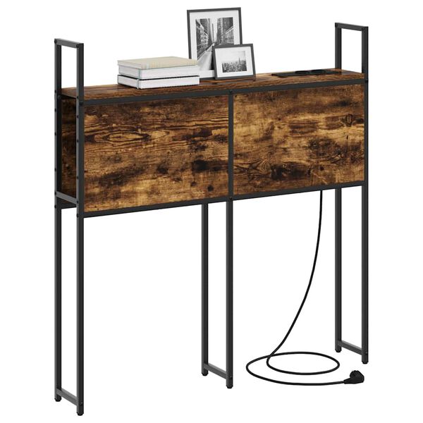 vidaXL Tăblie de Depozitare cu Stație de &Icirc;ncărcare Stejar afumat