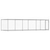 vidaXL Cușcă pentru c&acirc;ini cu ușă, gri, 6x2x1,5 m, oțel galvanizat