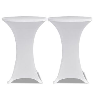 vidaXL Husă de masă cu picior &Oslash;60 cm, 2 buc., alb, elastic
