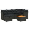 vidaXL Set canapele de grădină cu perne, 7 piese, negru, poliratan