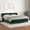 vidaXL Pat box spring cu saltea, verde &icirc;nchis, 160x200 cm, catifea